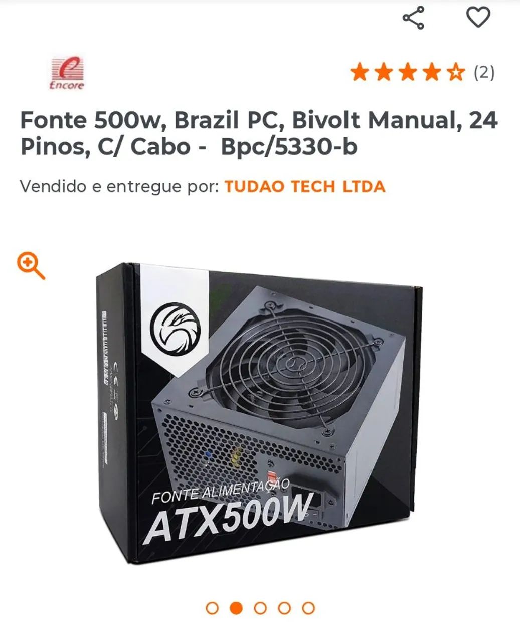 Fonte 500W na caixa  - Foto 2