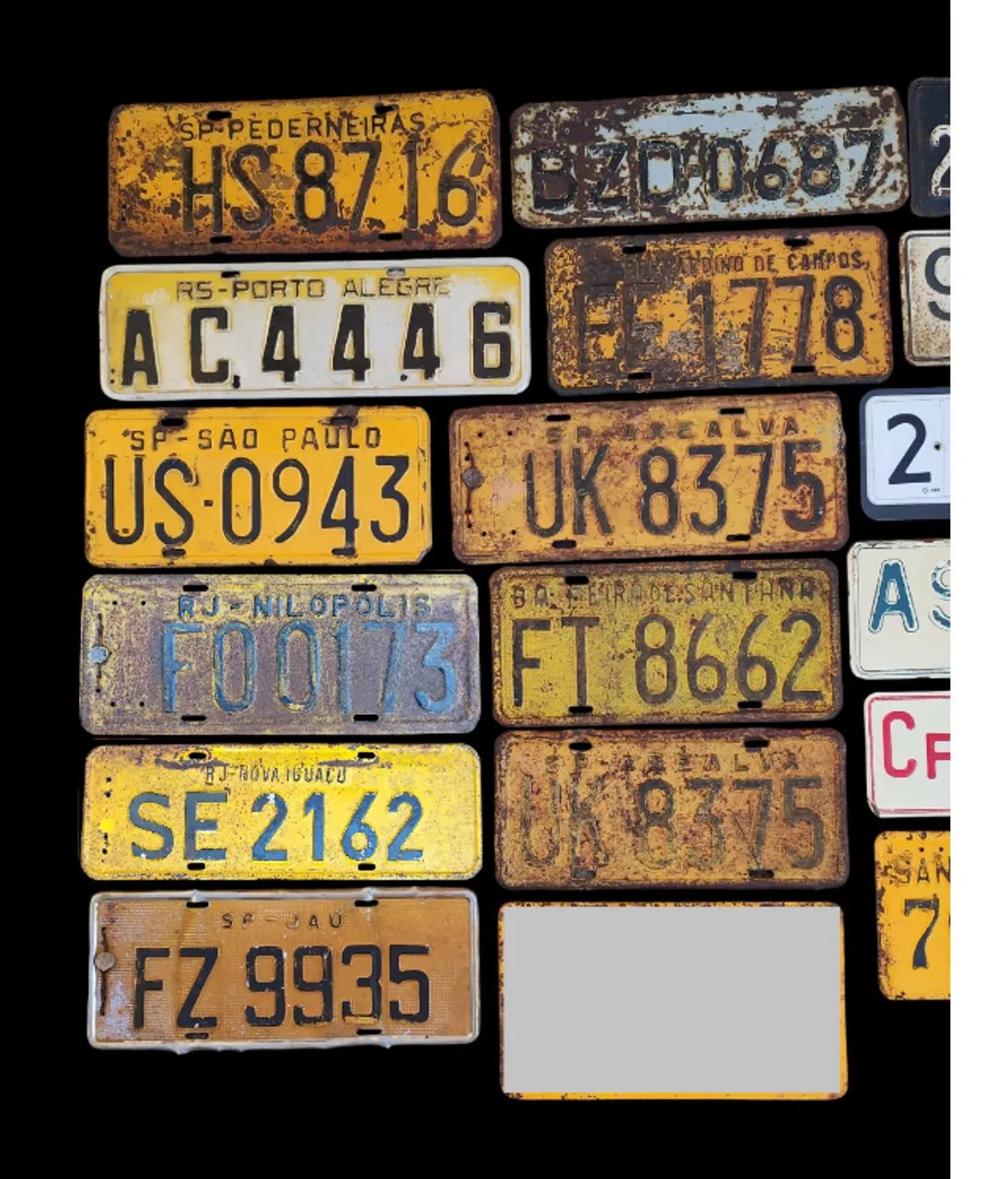 Placas amarela antiga e estrangeira - Foto 2
