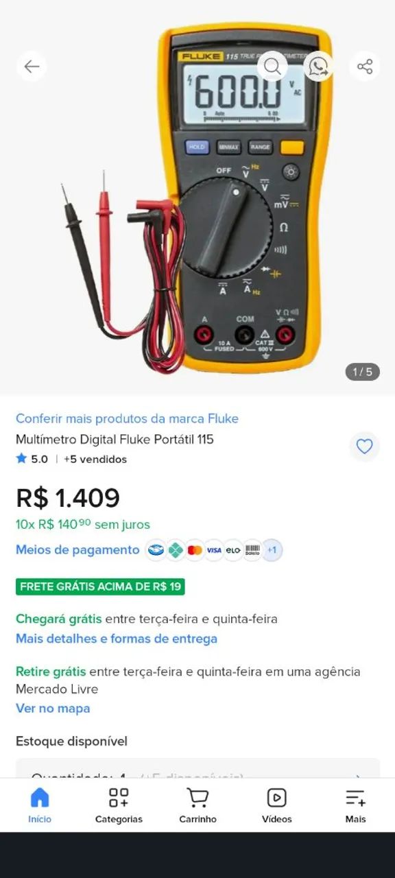 Multímetro Fluke 115  - Foto 5