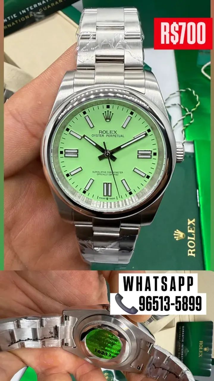 Relógio ROLEX AUTOMÁTICO  - COR PISTACHE - OYSTER PERPETUAL  - Foto 2