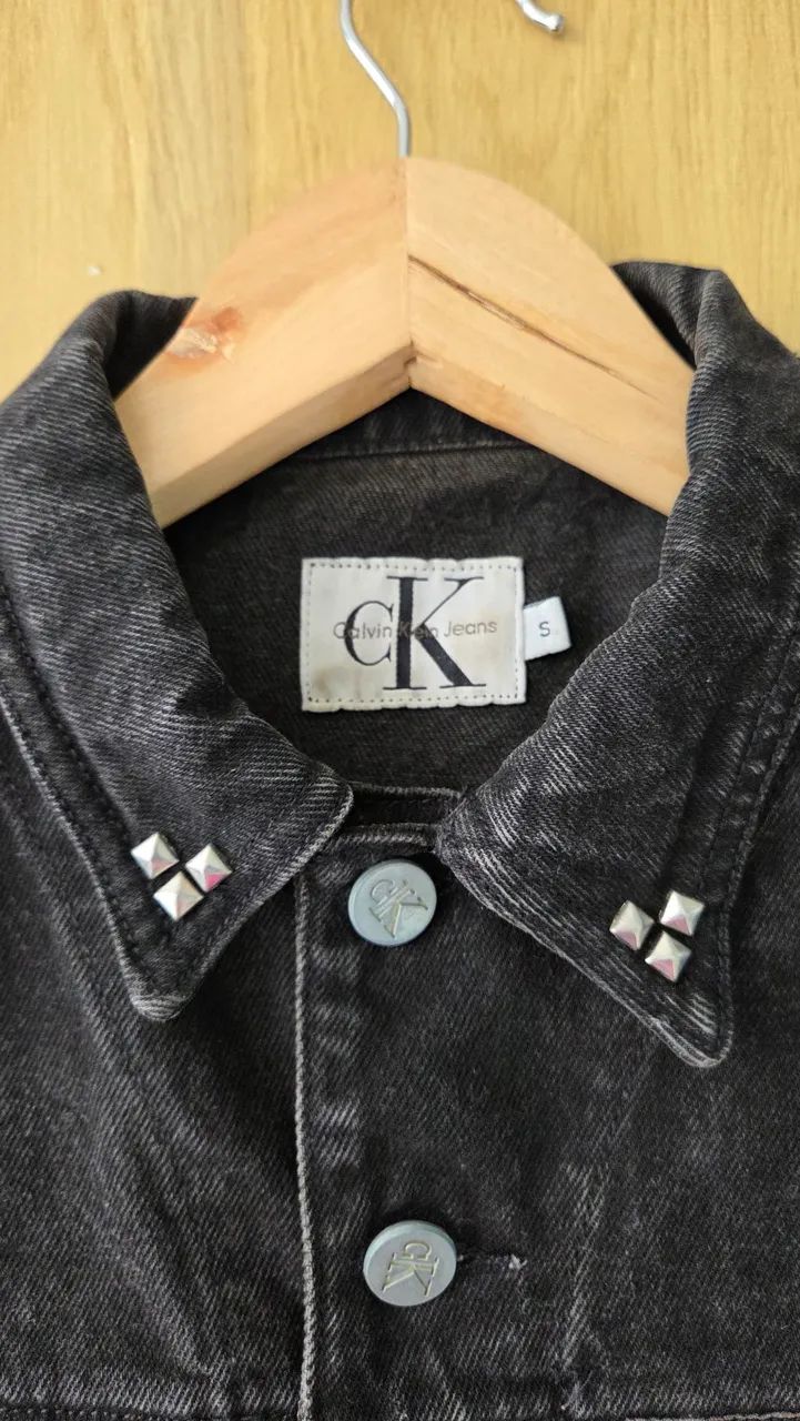 colete jeans calvin klein preto p - Foto 2
