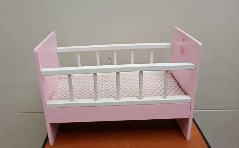 Berço Rosa para Boneca Bebê MDF  - Foto 2