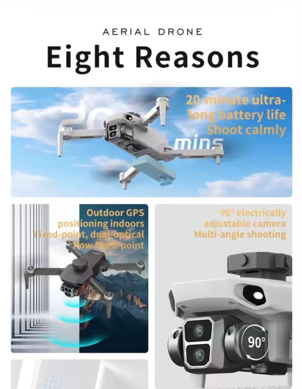 Drone GPS + Óculos Realidade Virtual  - Foto 4