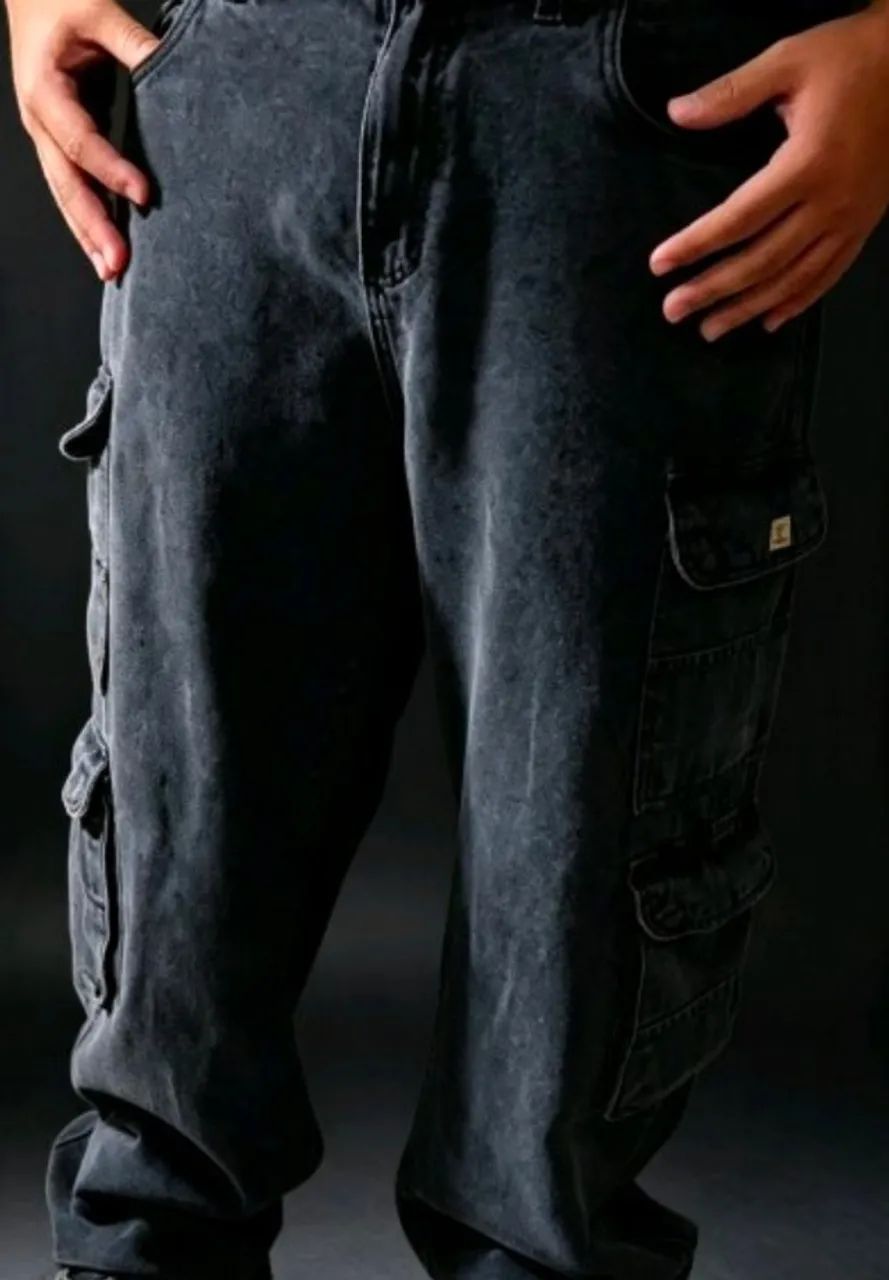 Calça Jeans Cargo Oversizerd Masculina - Foto 3