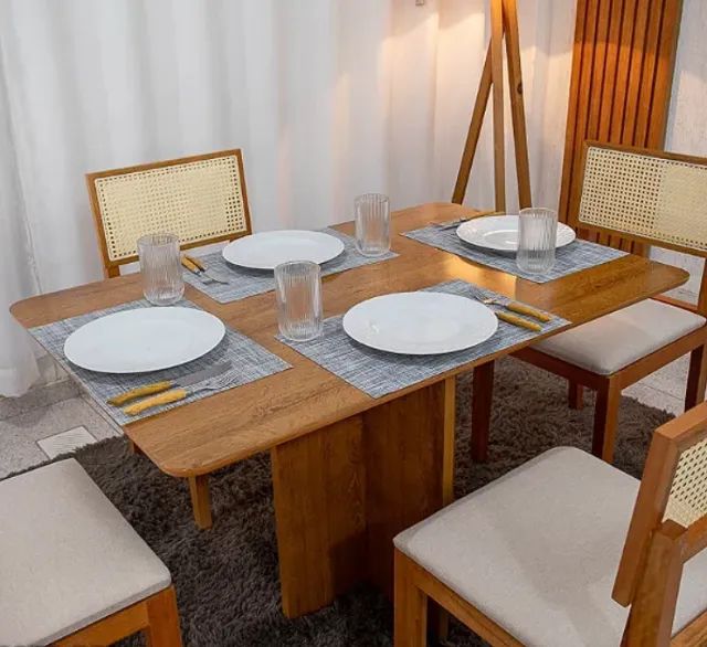 Mesa de jantar com cadeiras 1,20x0,60 - Foto 2