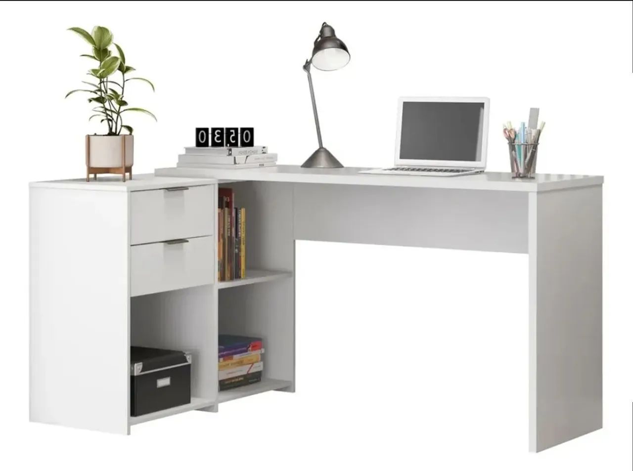 Mesa Escrivaninha de Canto Branca - Foto 5