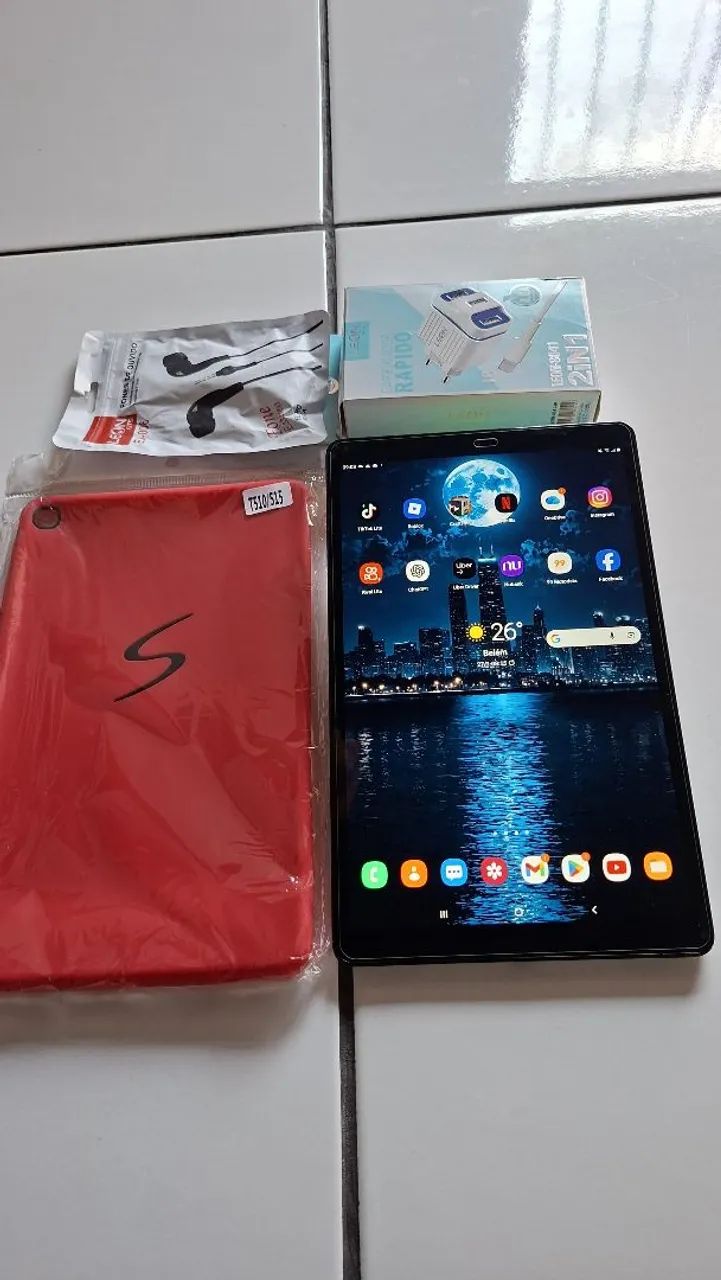 Tablet Tab A Samsung 10 Polegadas Chip 4G faz Ligacao 32Gbs Com acessorios (Aceito cartao)