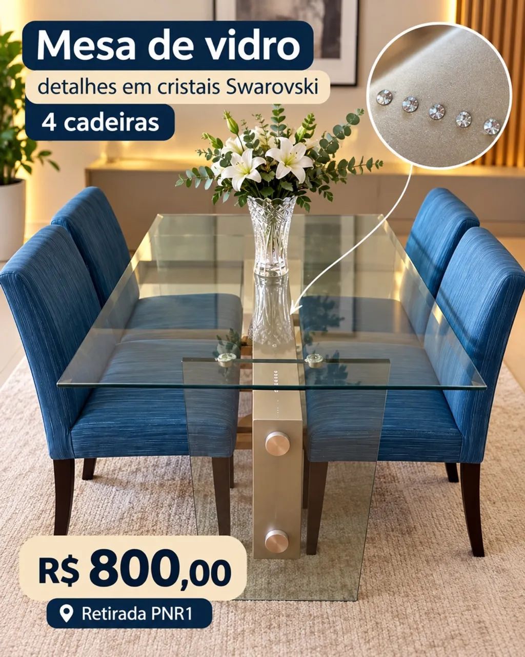 Conjunto Mesa e 4 cadeiras