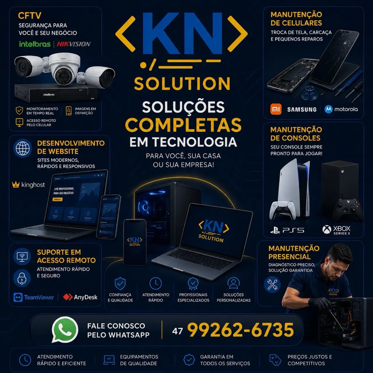 Serviço CFTV, Informática, Consoles, Celulares e mais