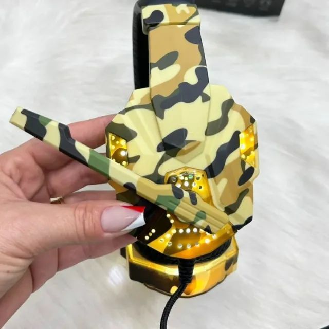Fone Headset Gamer Camuflado - Foto 4