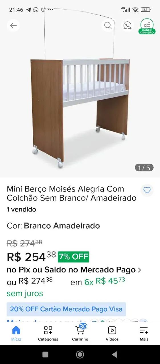 Mini berço  - Foto 2