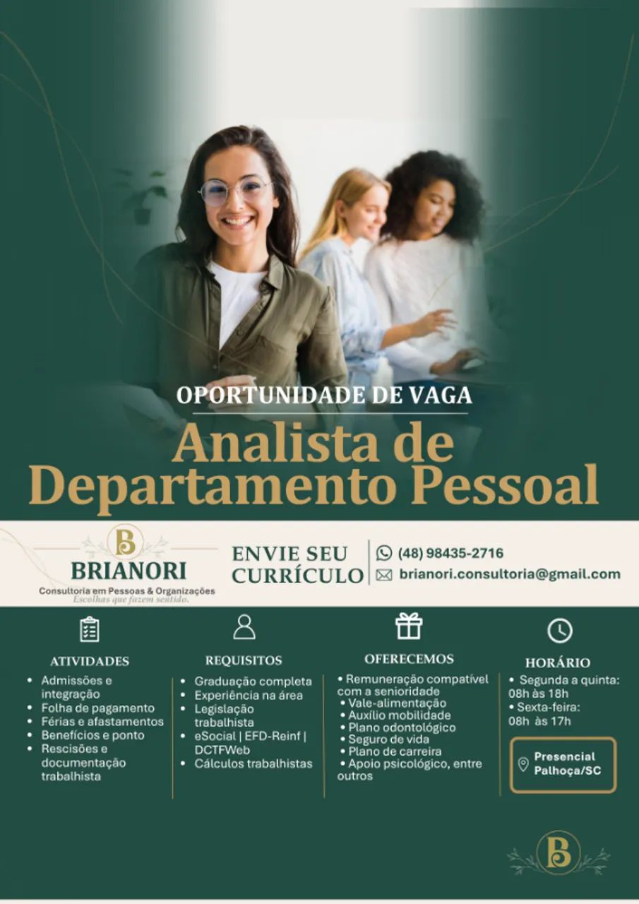 ANALISTA DE DEPARTAMENTO PESSOAL