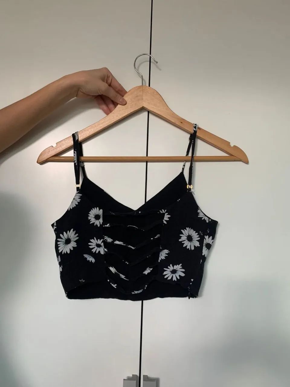 Cropped Preto Florido - Foto 2