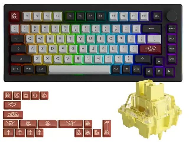 Teclado mecanico sem fio Akko 5075b plus v2 Dracula - Foto 3