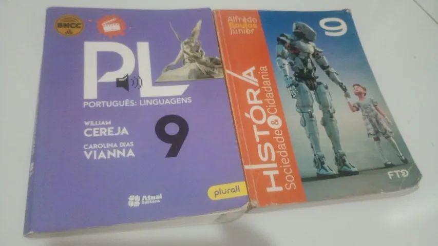 livro português linguagens 9 OU história sociedade e cidadania 9