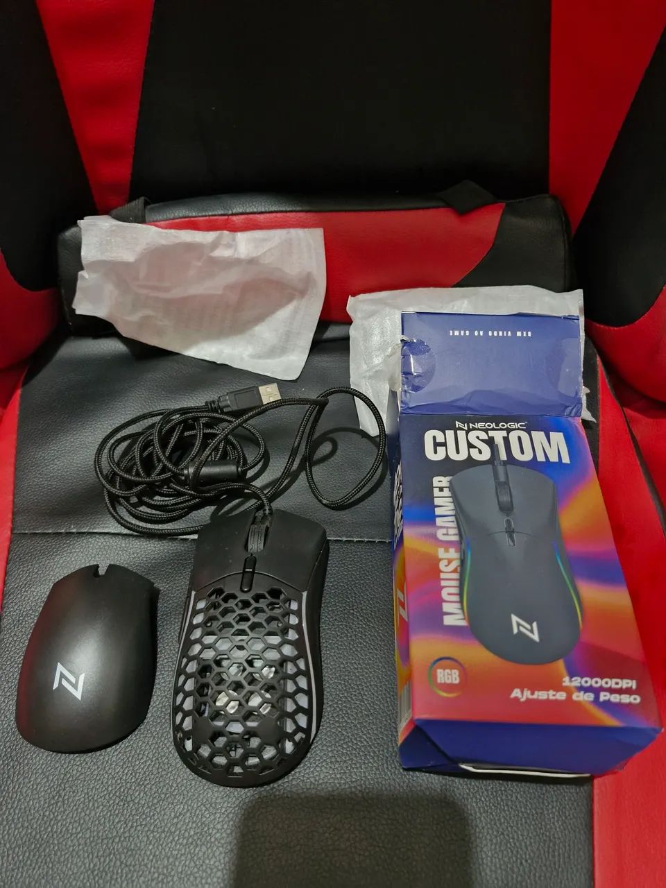 Mouse gamer customizavel, RGB, 12.000 DPI