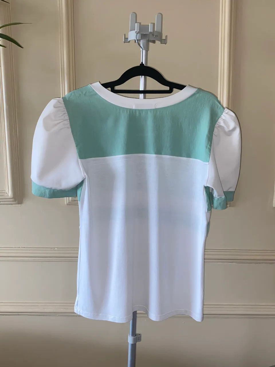 blusa feminina sublini verde e branca - Foto 3