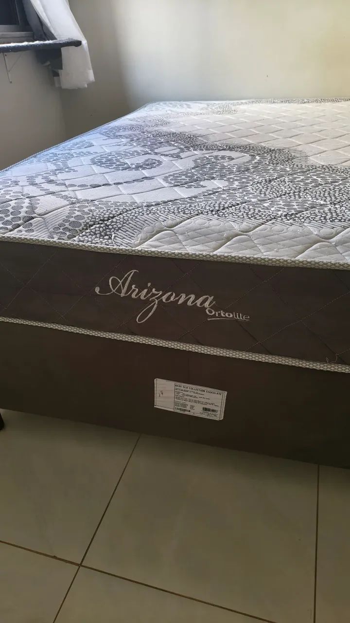 Cama box de casal com colchão e base