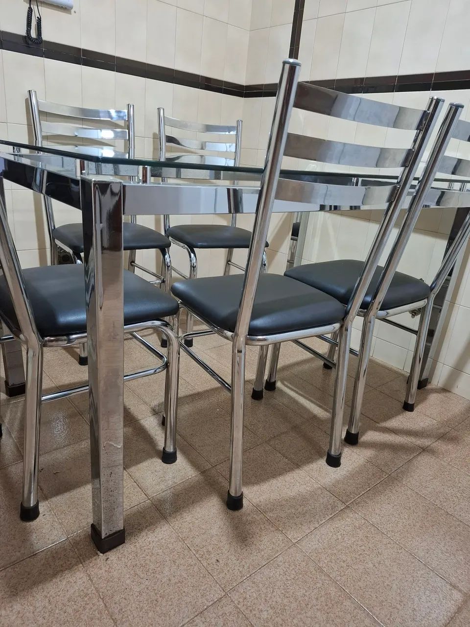 Mesa de vidro cromada - Foto 3