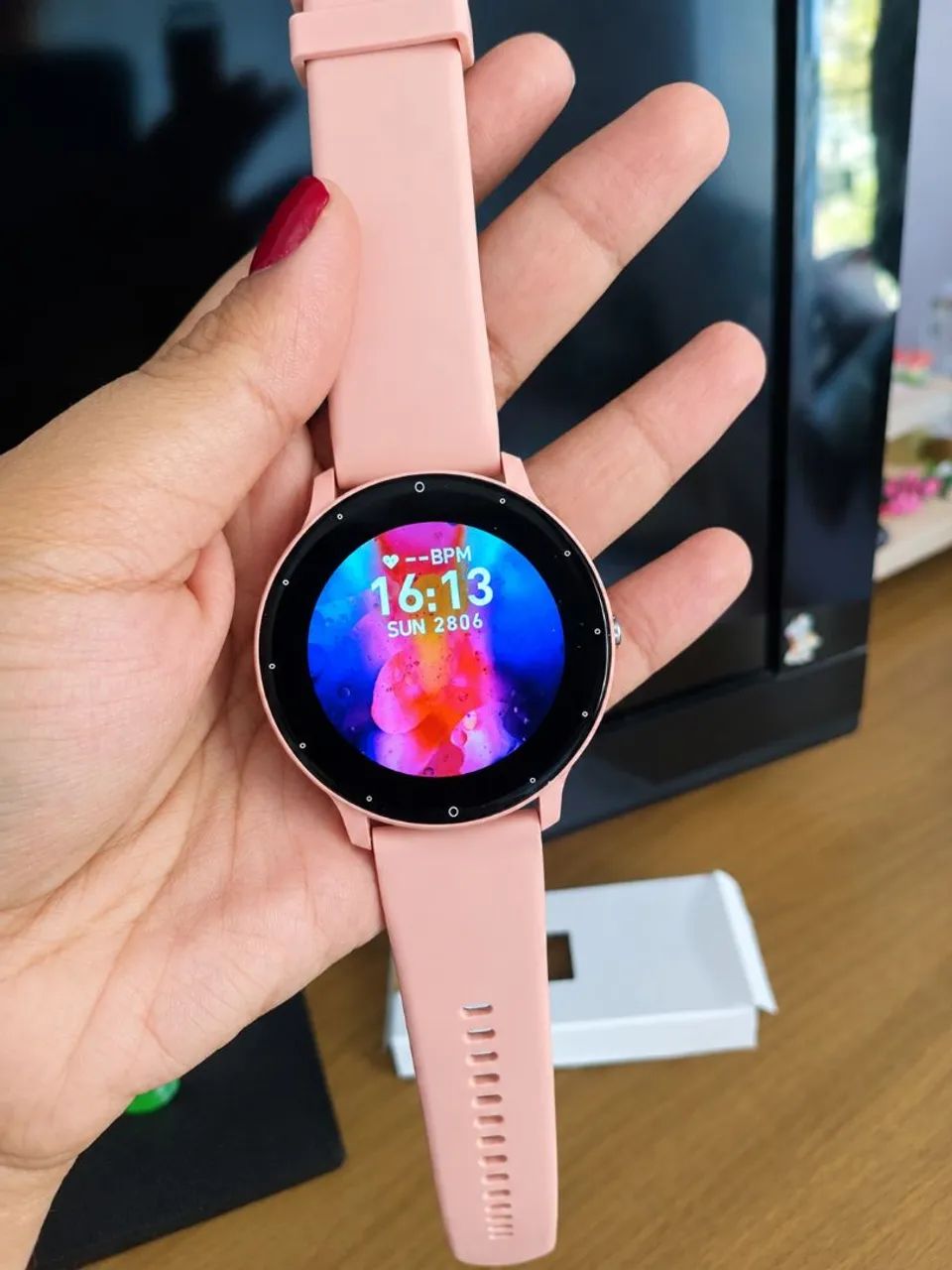 ? Smartwatch Rosa ? Semi-novo e completo - Foto 2