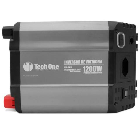 Inversor 1200w 12v Para 220v Conversor Tomada E Usb Techone - Foto 4