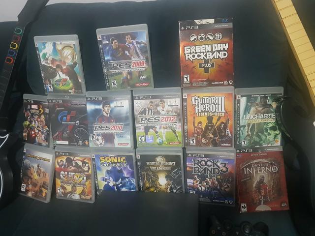 PS3 + Jogos + Guitarras Rock n' Roll