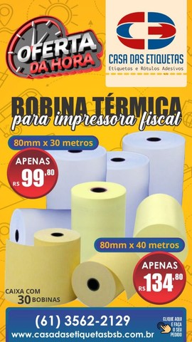 Bobinas de cupom fiscal  térmicas - Foto 2