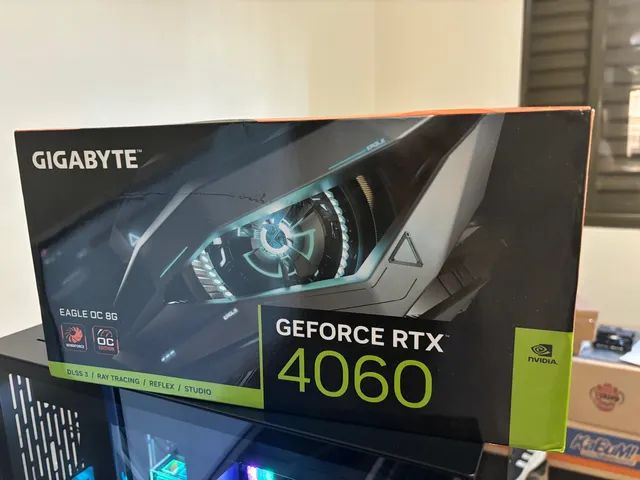 Placa de Vídeo Gigabyte NVIDIA GeForce RTX 4060 EAGLE OC, 8GB, GDDR6, DLSS,  Ray Tracing, GV