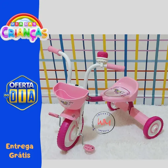 Triciclo Escolar 3 Roda Velotrol Pega Carona Motoca Infantil