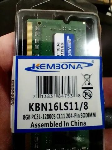 Memória Notebook 8GB PC3L 12800L DDR3