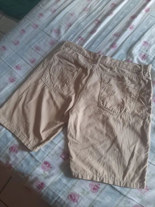 Shorts de Sarja Bege Masculino - Foto 3