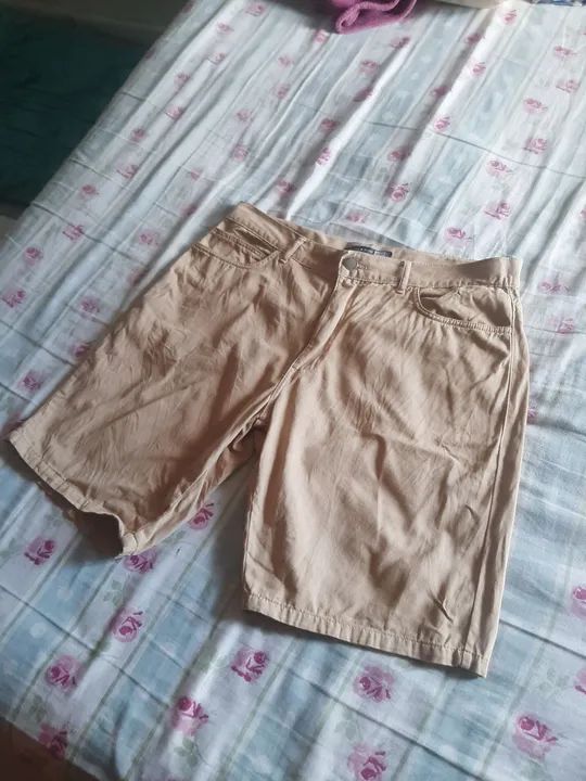Shorts de Sarja Bege Masculino