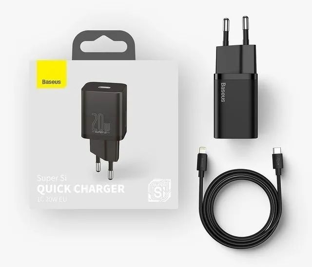 Carregador Rápido 20W Baseus Super + Cabo de carregamento  Si
