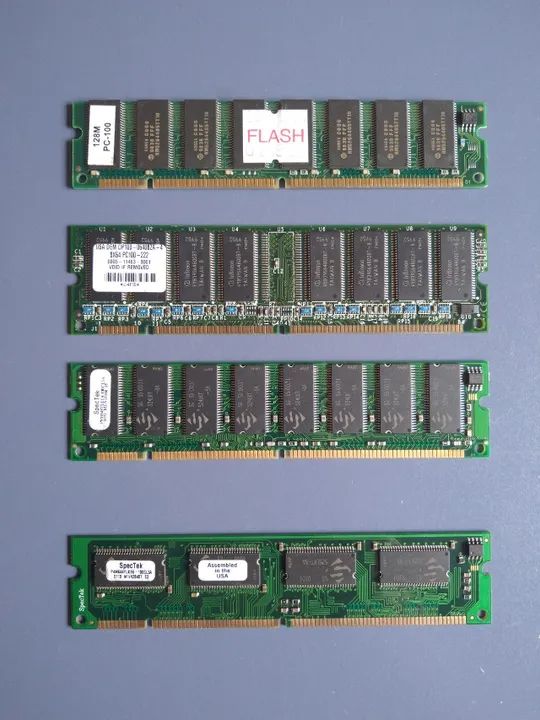 Lote - Memória Ram Dimm - 1 De 128mb, 2 De 64mb E 1 De 32mb