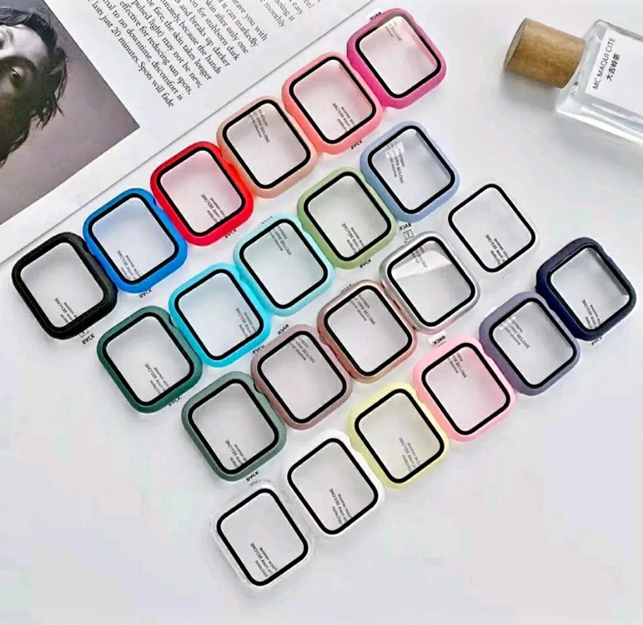 Case de Proteção C/Vidro Temperado Apple watch e Linha IWO. Várias Cores - Foto 6