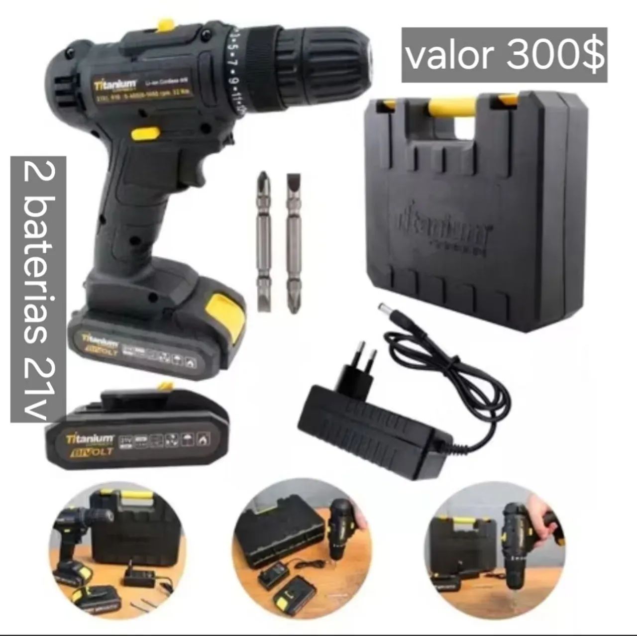 Parafusadeira e furadeira com Impacto 21v com 2 baterias novo entregamos  - Foto 2