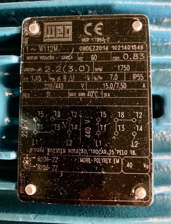 Motor Weg 3 Cv baixa rotação monofásico blindado  - Foto 2