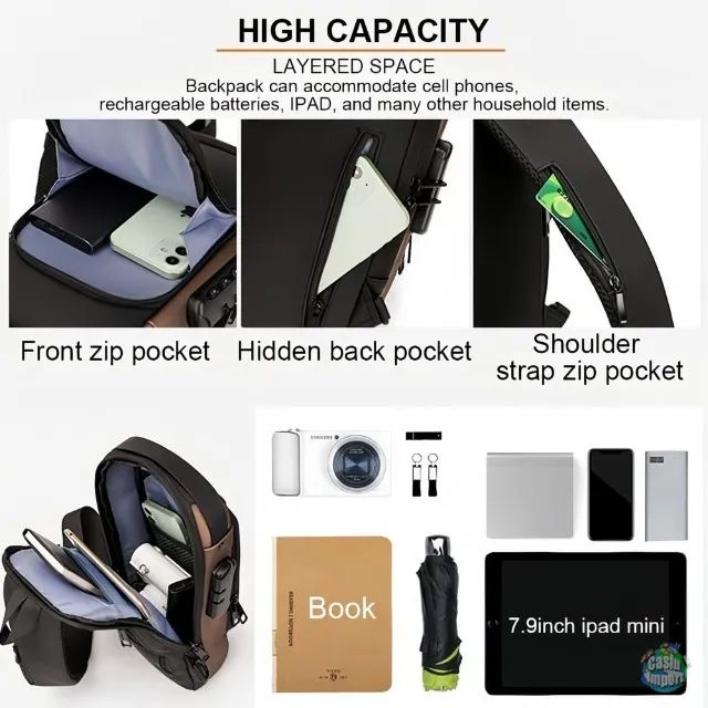 Bolsas Malas Mochila Antirrobo Olx Mochila De Ombro Compacta Com