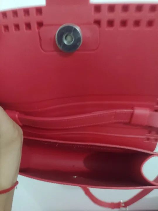 bolsa plástica da sweetchic na cor vermelho  - Foto 5