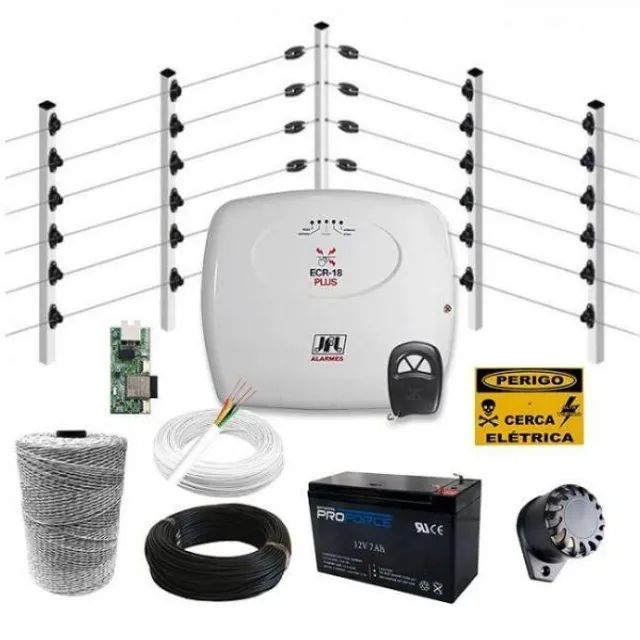 Kit cerca elétrica haste industrial 