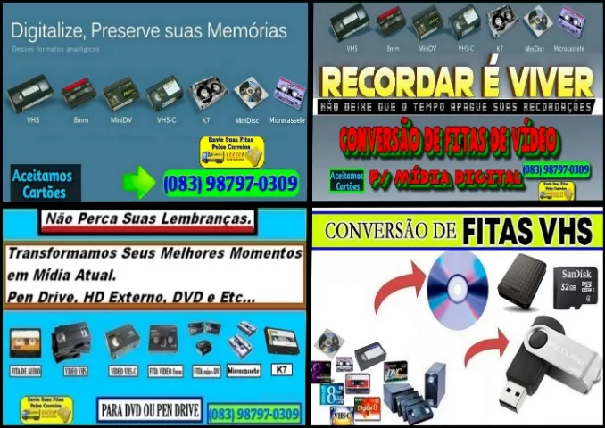 Ofereço Trabalho de Digitalização de Fitas de Video Para Digital