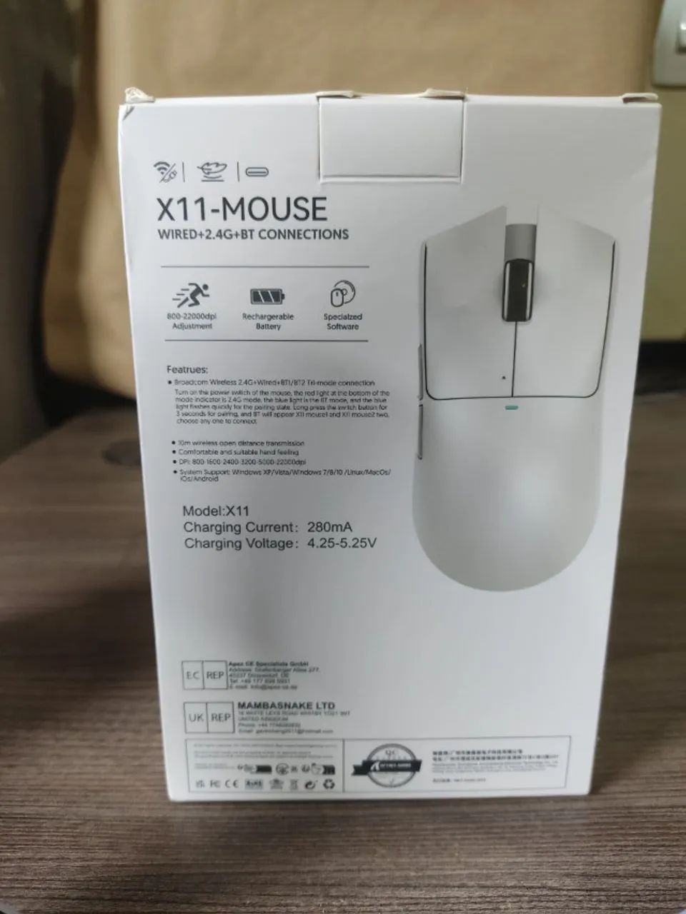 Mouse Sem Fio Attack Shark x11 C/ Dock de carregamento 22k DPI, RGB, Branco [Novo] - Foto 4