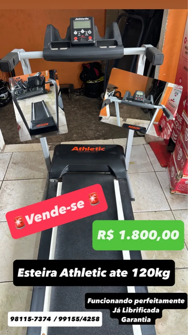 Esteira Athletic até 120kg - Seminova