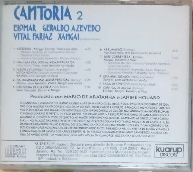 CD musical Cantoria1 e 2 Elomar, Xangai, Geraldo Azevedo e Vital Farias - Leia o anuncio - Foto 2