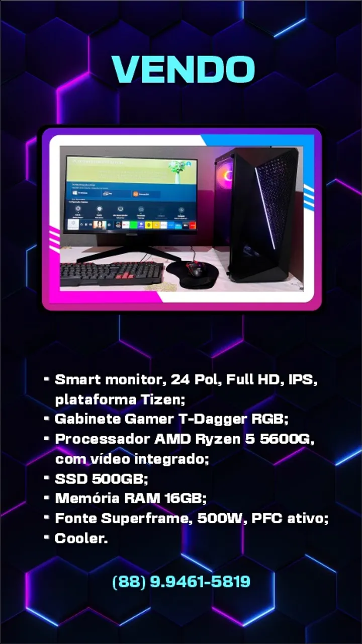 Vendo computador e monitor.