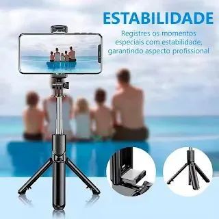 Bastão Tripé Bluetooth Multifuncional com Selfie 360º com Controle Xt-02 - Foto 3