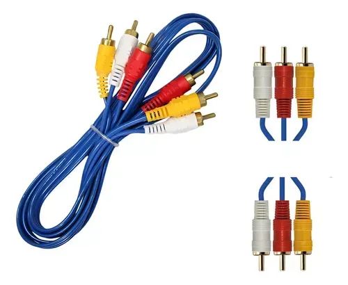 Cabo Reforçado Audio Video Av 3 Rca Tv Dvd Game Som 1,5 Metros - Foto 2