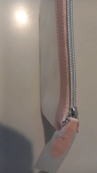 Necessaire Femina em Plastico Transparente com Detalhes Rosa - Foto 2
