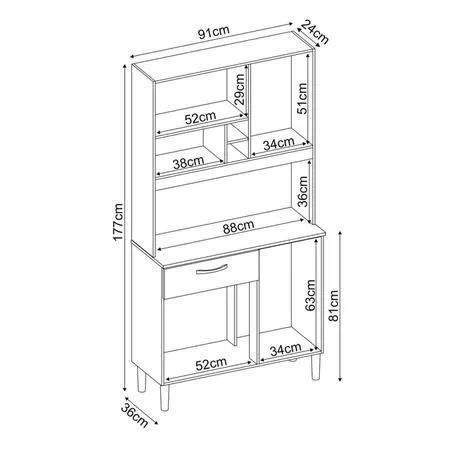 Armário de Cozinha Compacto com Design Moderno - Foto 4