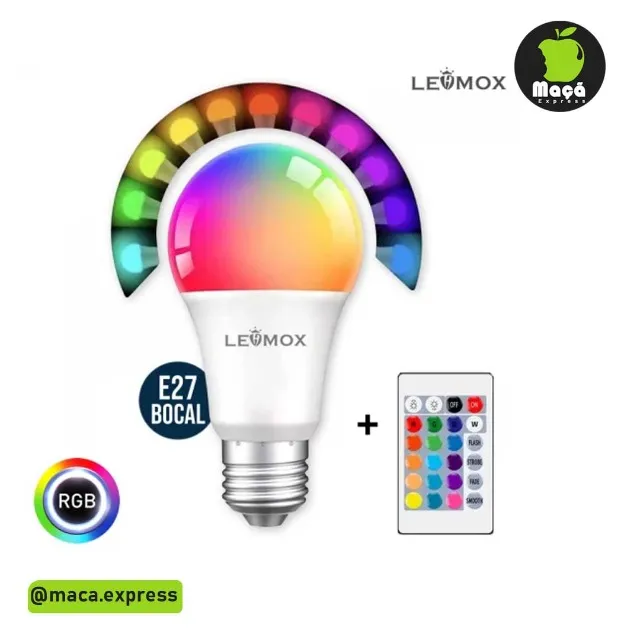 Lampada LED Colorida RGB com Controle Remoto Lehmox Ley-2158